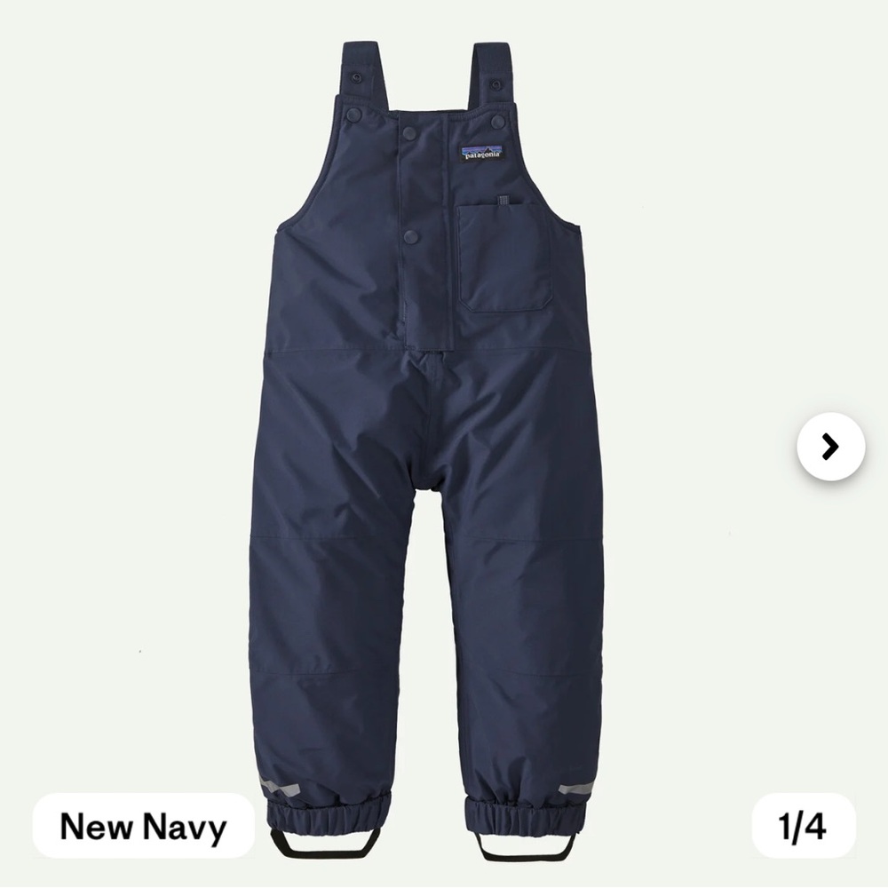 Patagonia Dark Blue Snow Bib 4T perfect condition